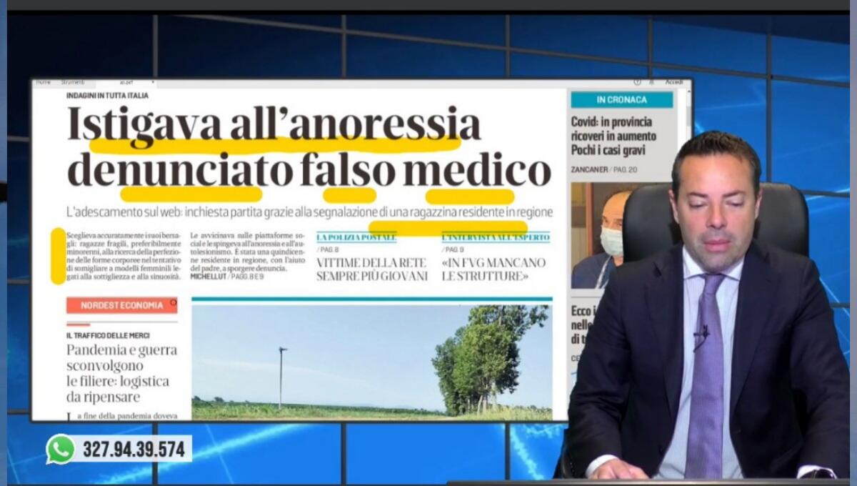 Istigava all'anoressia, denunciato falso medico. Rassegna stampa 21 giugno 2022 - 