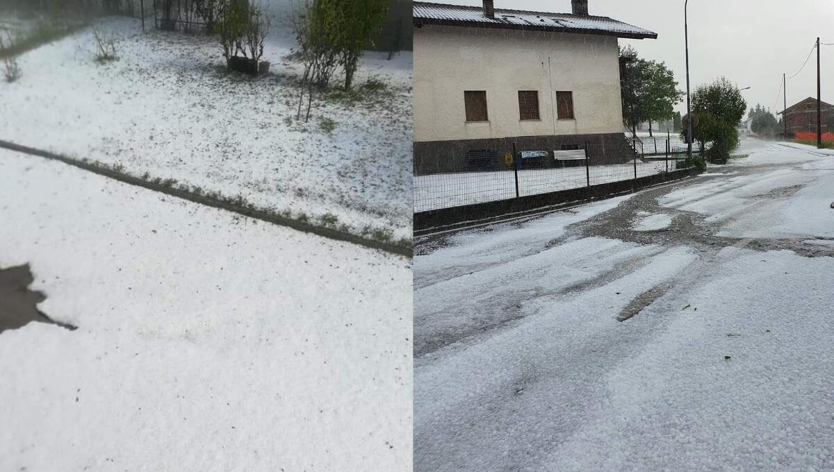Maltempo, temporali a Nordest: violenta grandinata imbianca Limana - 