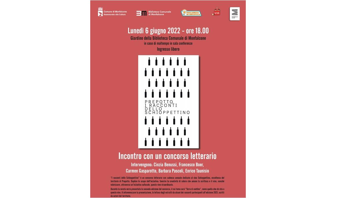 I racconti dello Schioppettino, lunedì 6 giugno alle 18 in Biblioteca a Monfalcone - 