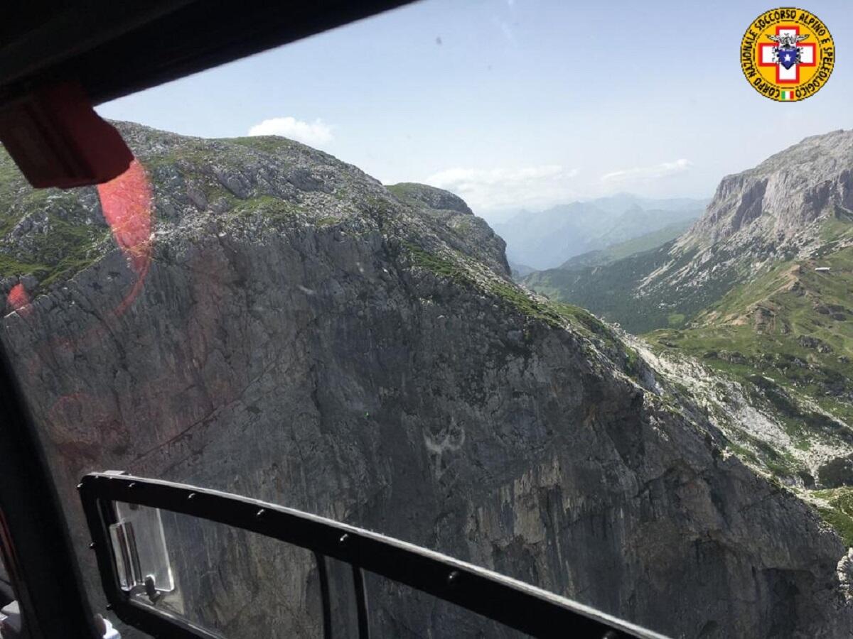 In salvo il giovane alpinista caduto sulla parete del Monte Cavallo - 