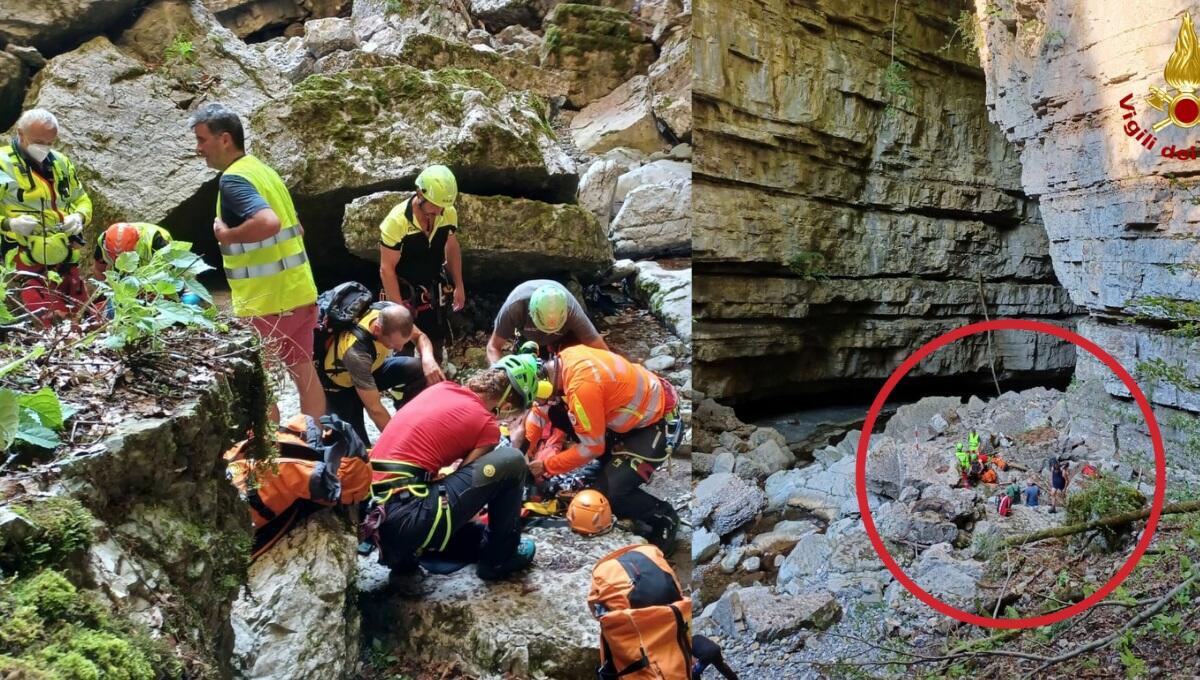 Cade e si ferisce in una forra: soccorso con l'elicottero - 