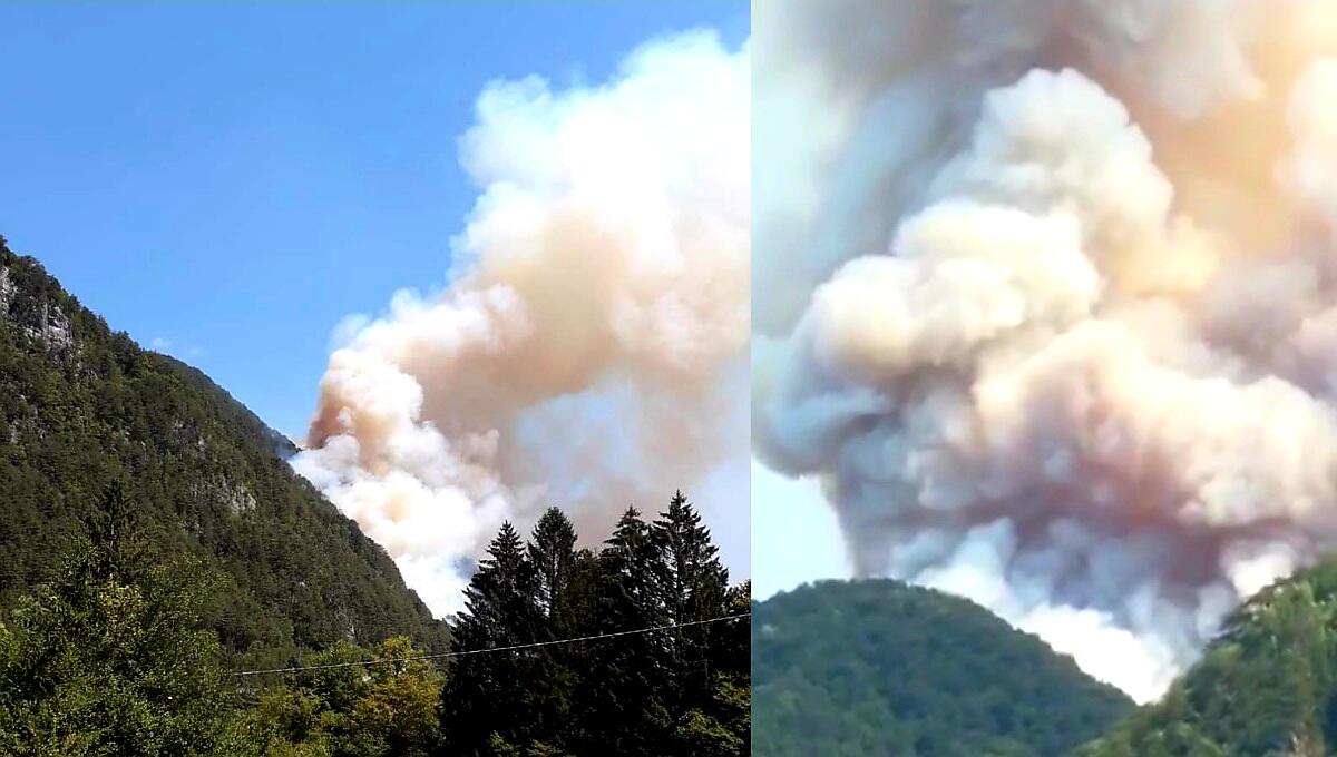 Nuovo incendio anche in Val Resia a Povici di Sotto, Resiutta (UD) - 