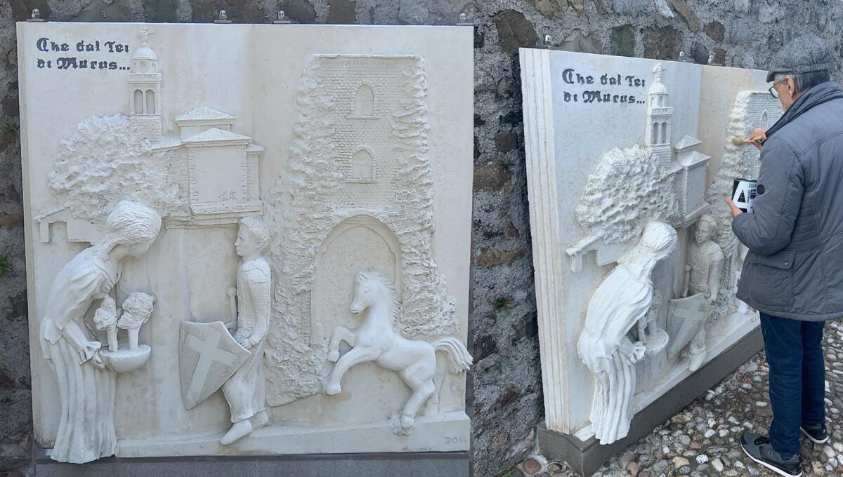 Tirato a lucido l'altorilievo dedicato alla legenda di Moruzzo - 