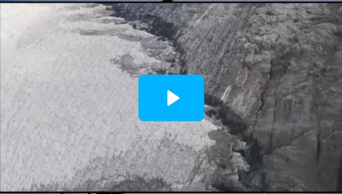 Marmolada, le prime riprese aeree dal crepaccio che si è aperto oggi pomeriggio sul ghiacciaio - VIDEO - 