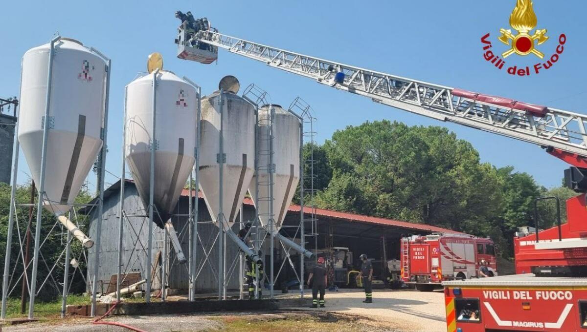 Incendio di un silo a Porcia: i pompieri evitano il peggio - 