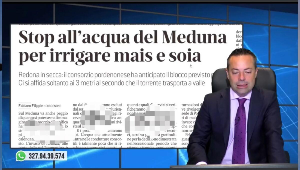 Stop all'acqua nel Meduna per irrigare. Rassegna stampa 11 agosto 2022 - 
