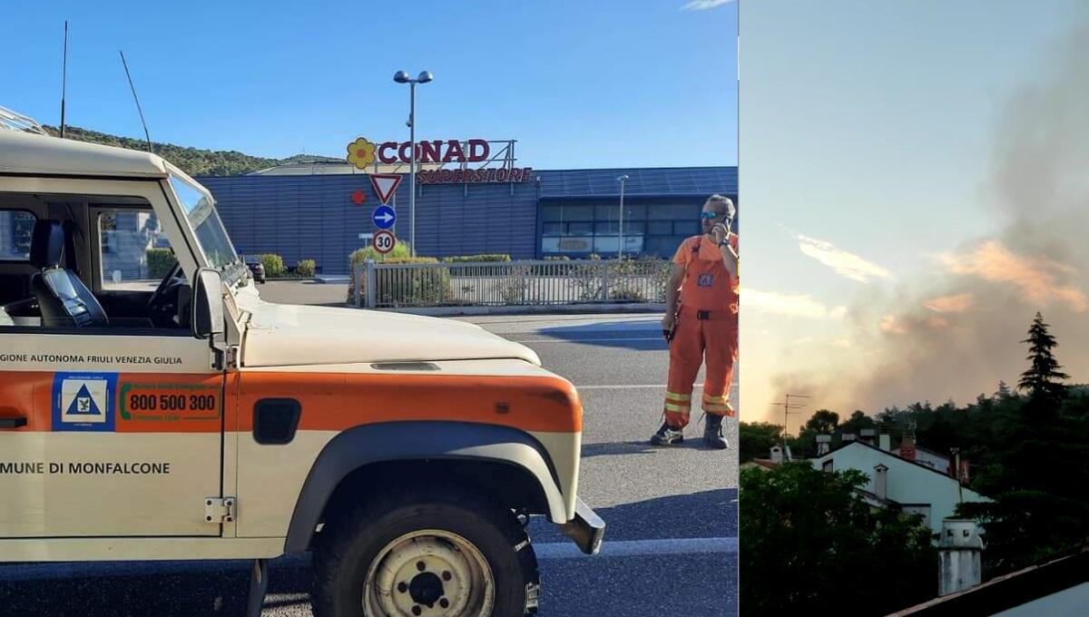 Nuovo incendio a Duino: Strada Statale e svincolo A4 chiuso - 