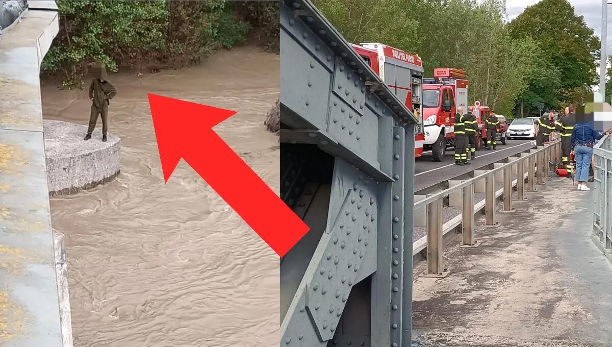 Piena improvvisa: immigrato bloccato sui piloni del ponte dell'Isonzo a Sagrado - 