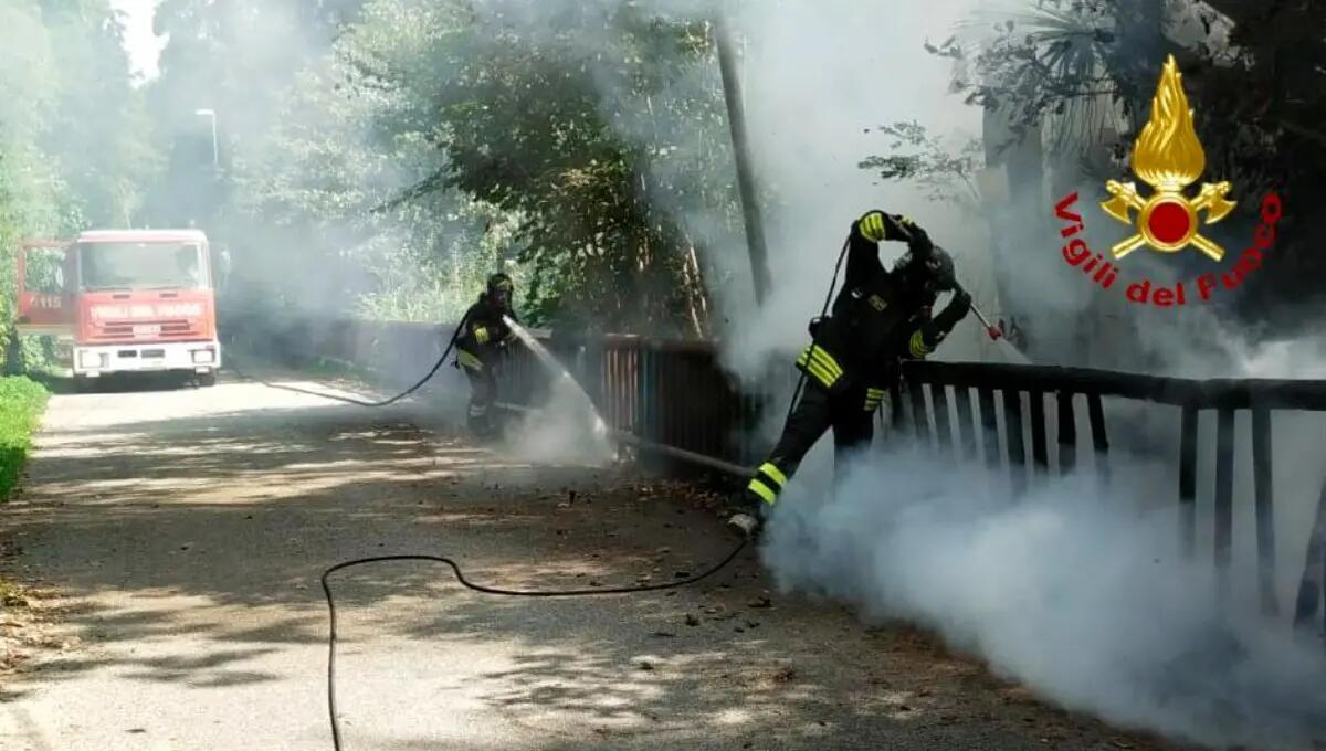 Prende fuoco la vegetazione a Pordenone, incendio domato dai pompieri - 