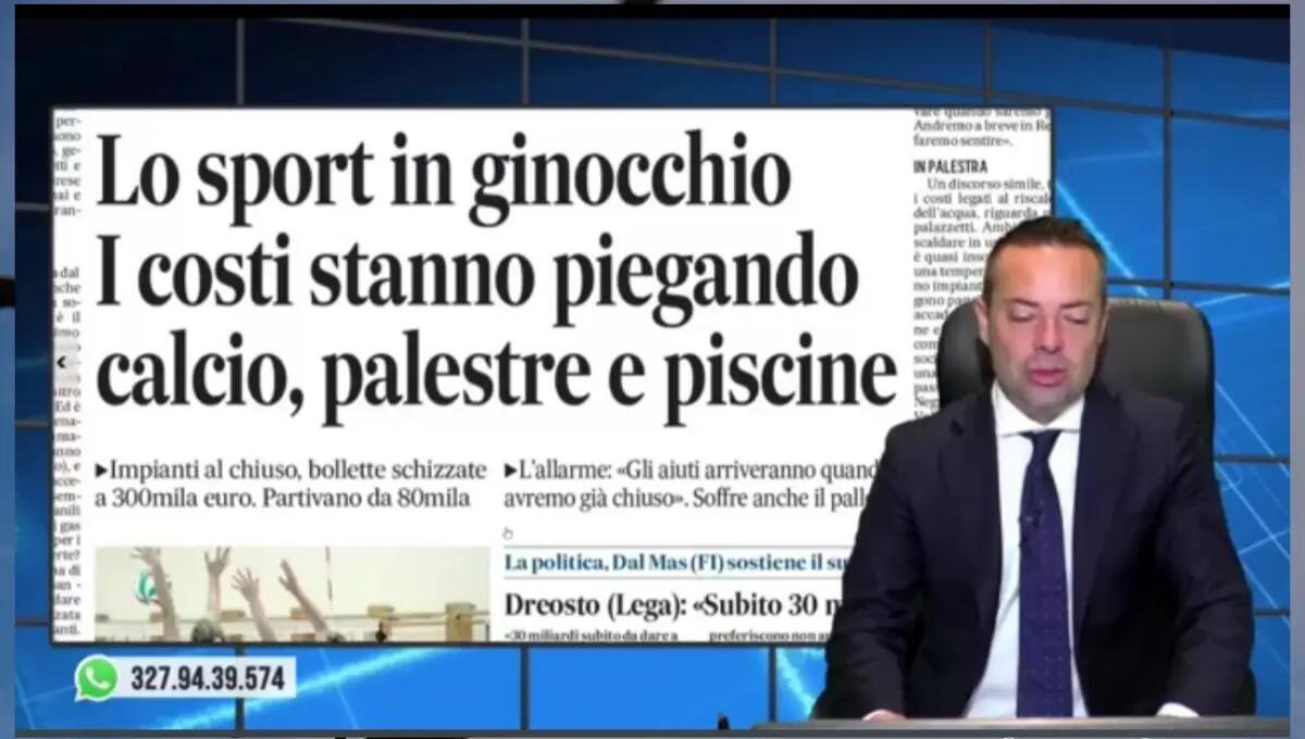 Bollette, anche lo sport in ginocchio. Rassegna stampa 15 settembre 2022 - 