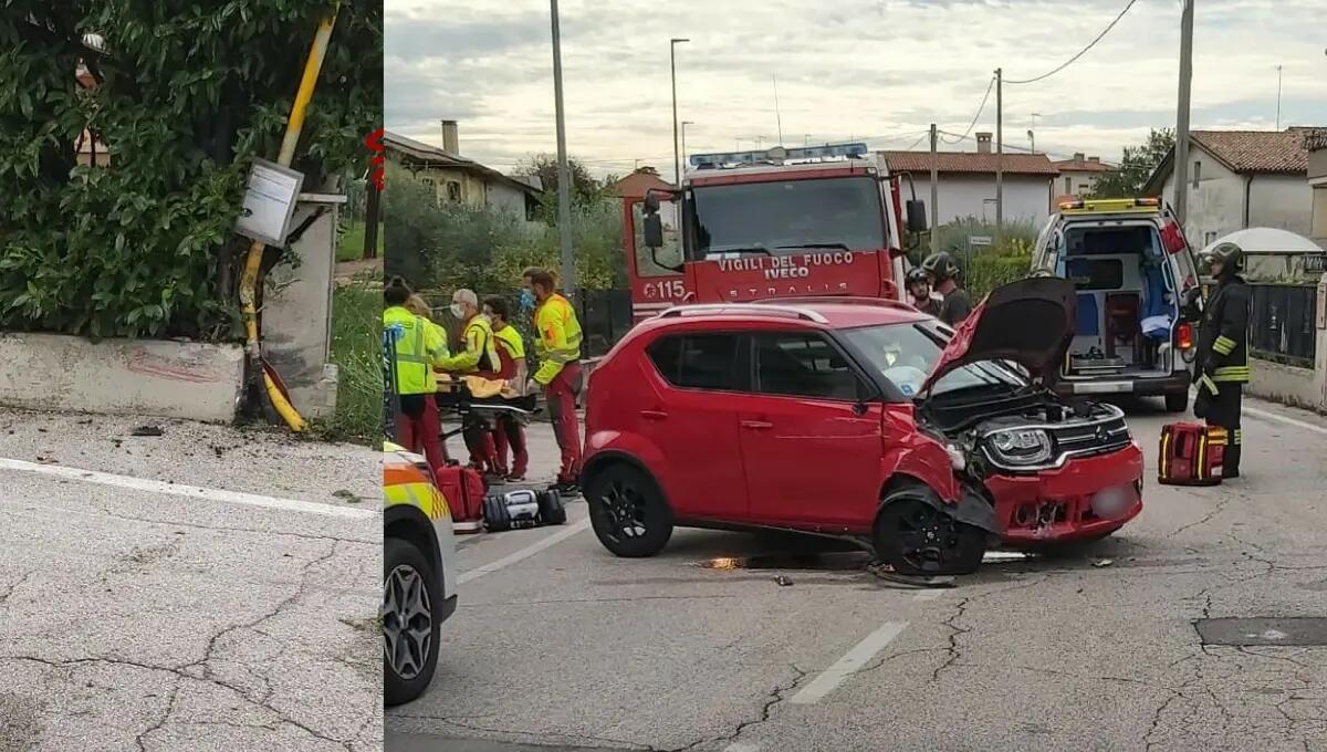 Con l'auto contro la centralina del gas: ferita un'anziana - 