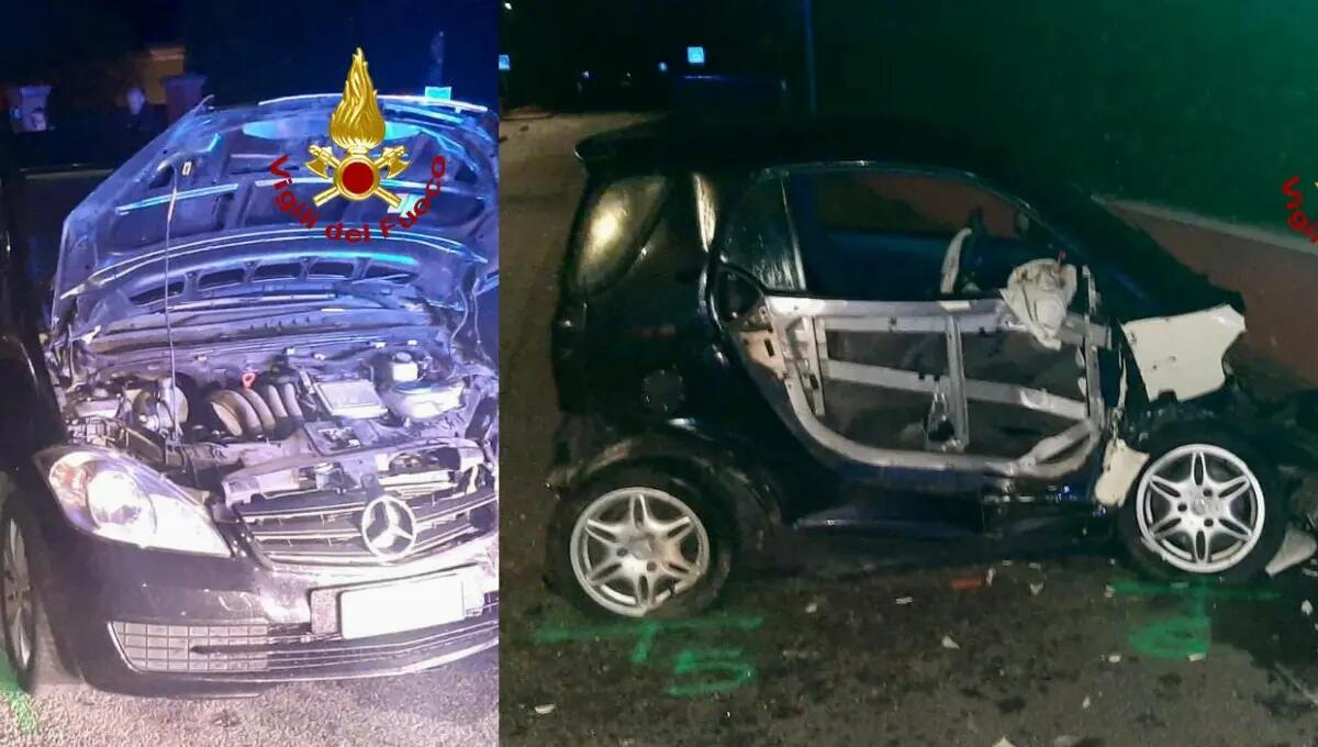 Violento scontro tra Mercedes e Smart: due feriti gravi - 