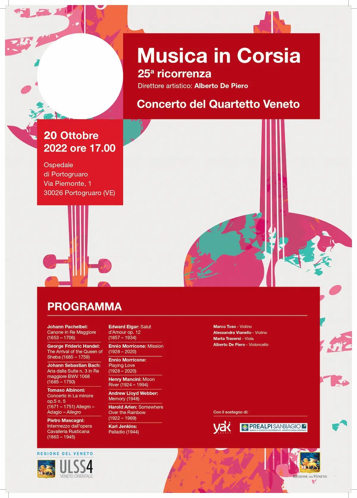 Il progetto di umanizzazione “musica in corsia” arriva negli ospedali di Portogruaro e San Dona’ di Piave - 