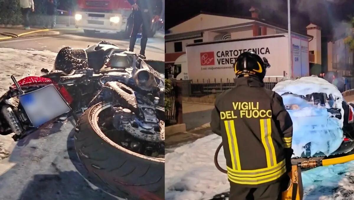 Auto e moto si scontrano, poi prendono fuoco: grave centauro - 