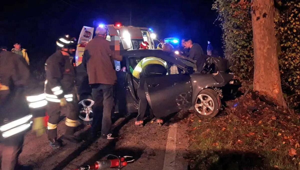 Alfa Romeo Mito dritta contro il platano: gravissimo un giovane - 