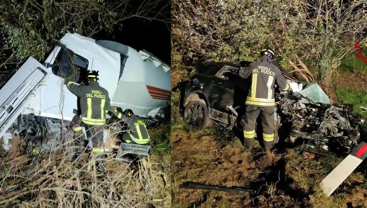 Pauroso scontro tra Tir ed auto sulla Sr 308: due feriti gravi | FOTO - 