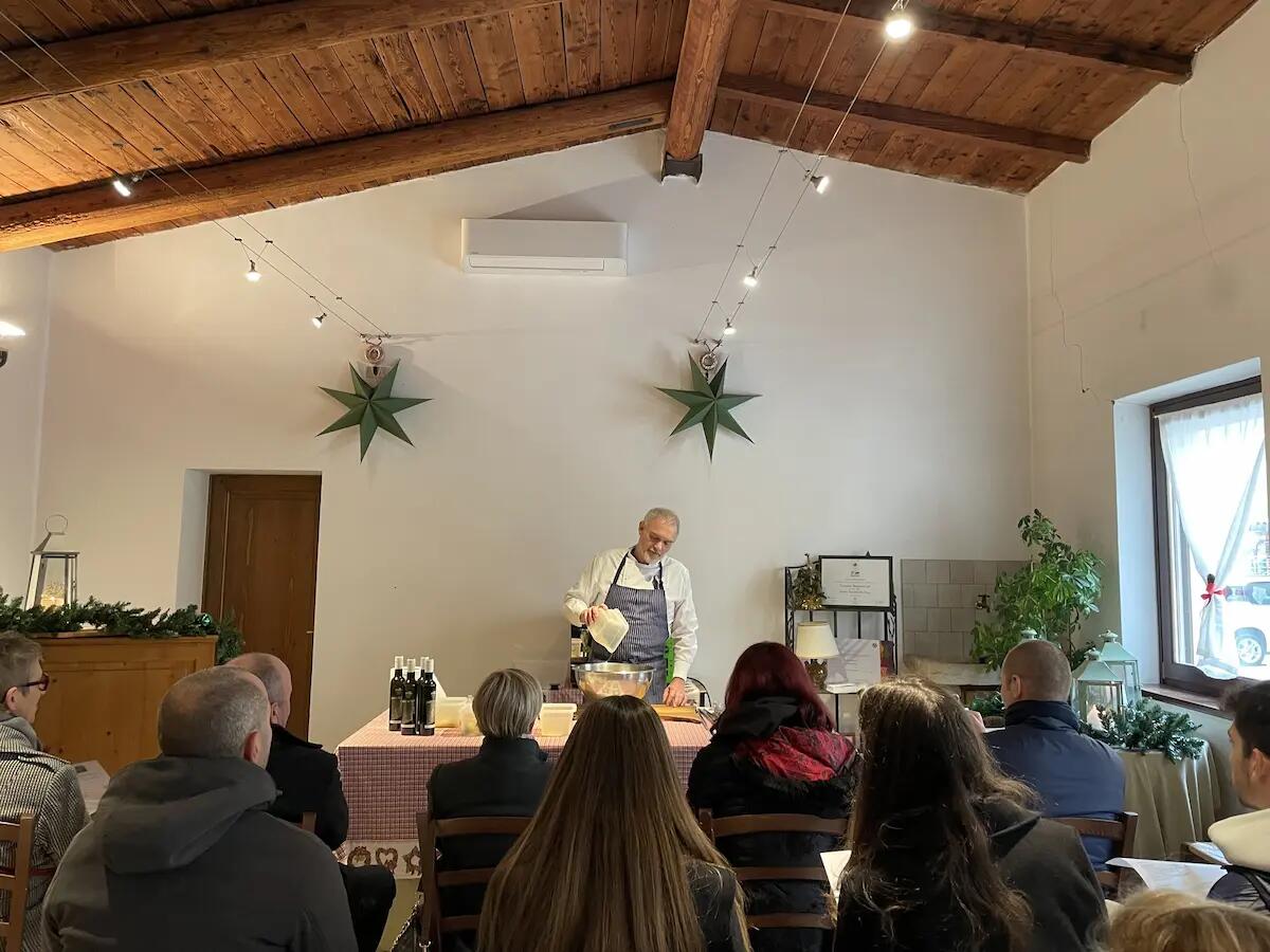 Showcooking con lo chef Sagramoso, la Festa di Natale da Frantoio Bonamini -