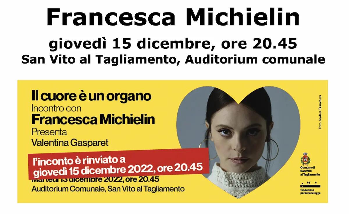 Pordenone: Francesca Michelin presenterà il suo primo romanzo, “Il cuore è un organo” - 