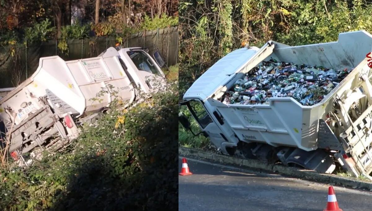 Camioncino del vetro finisce fuori strada e rischia di ribaltarsi: illeso l’autista - 