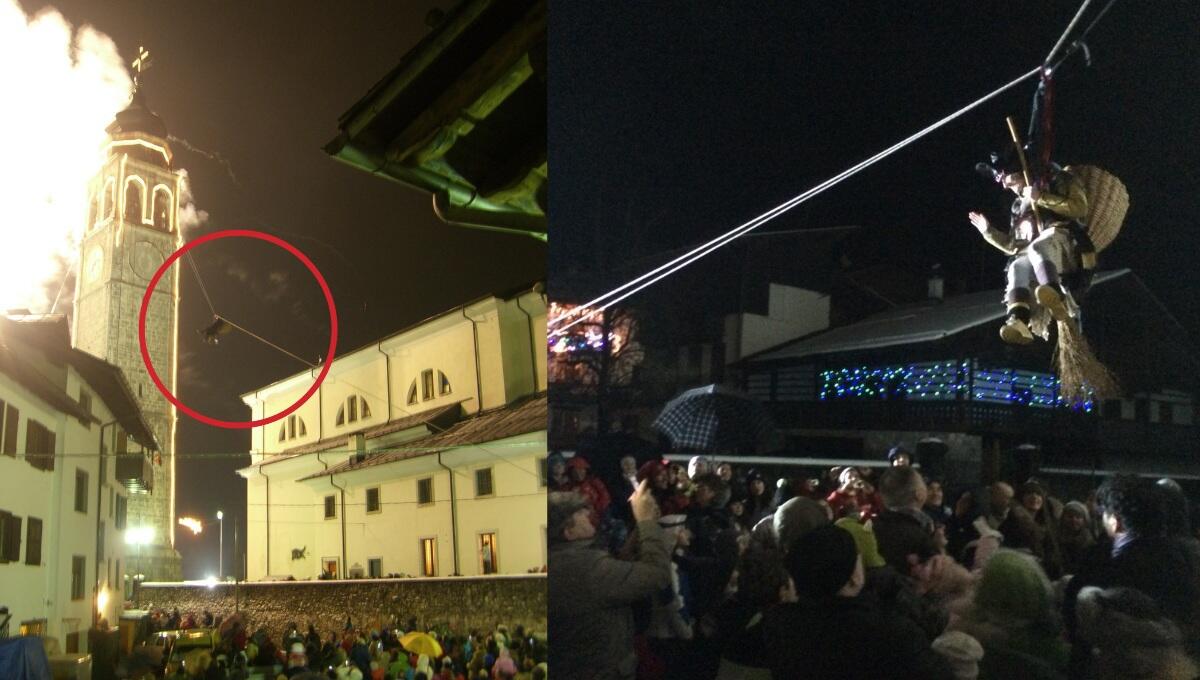 La Befana scende dal campanile di Forni di Sopra - 