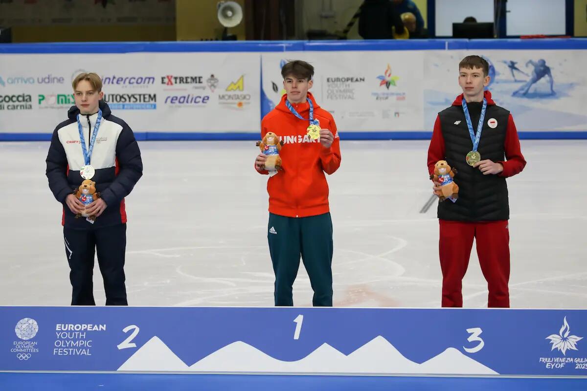 EYOF2023, i primi podi nello short track: nei 1500m oro per la polacca Mazur e l’ungherese Major - 