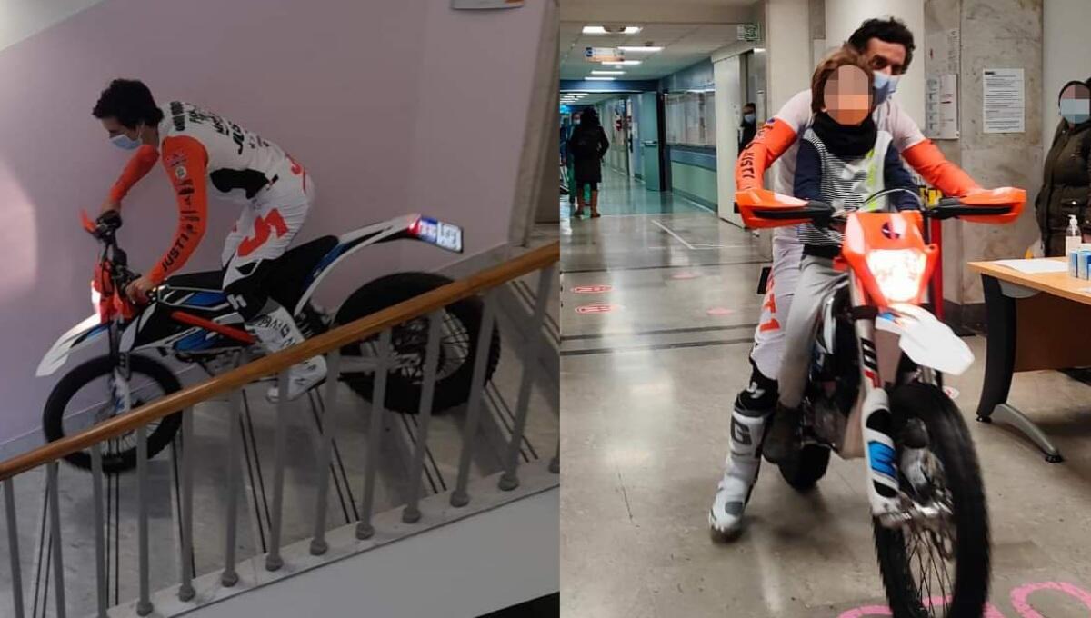 In moto al Burlo: i piccoli pazienti sfrecciano in corsia con il campione - 