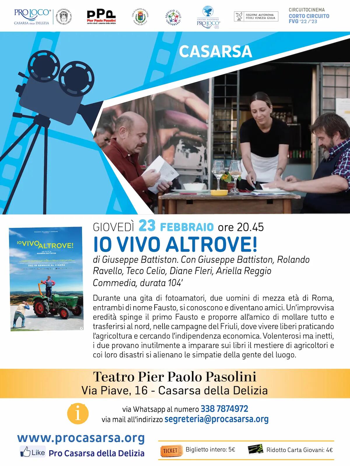 Casarsa: arriva "Io vivo altrove" serata con il primo film da regista di Battiston - 