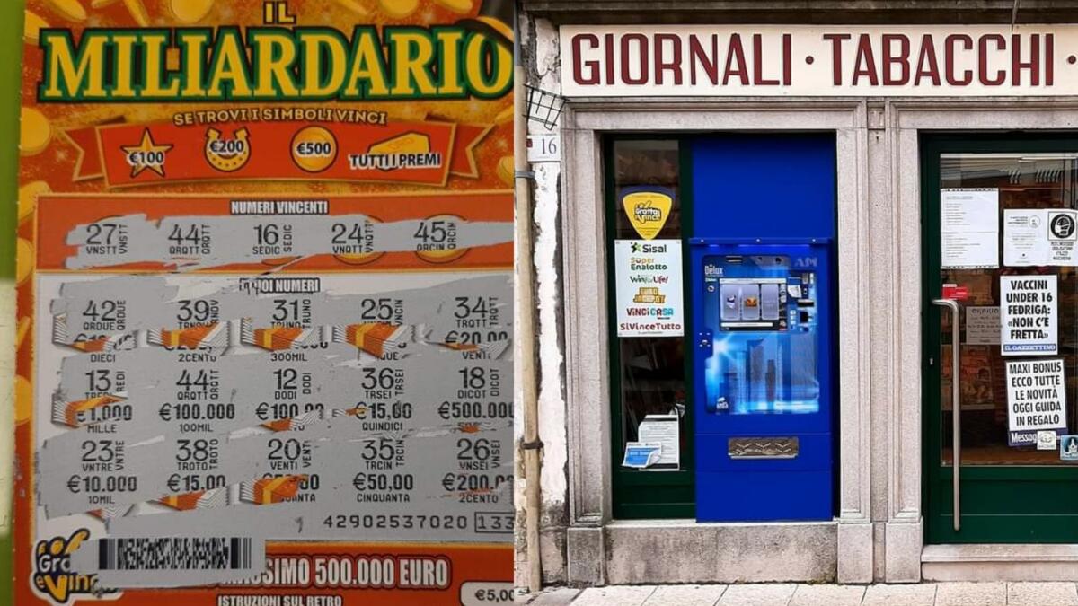 Gratta e vinci, con 5 euro ne porta a casa 100mila: maxi “colpo” a San Vito al Tagliamento - 