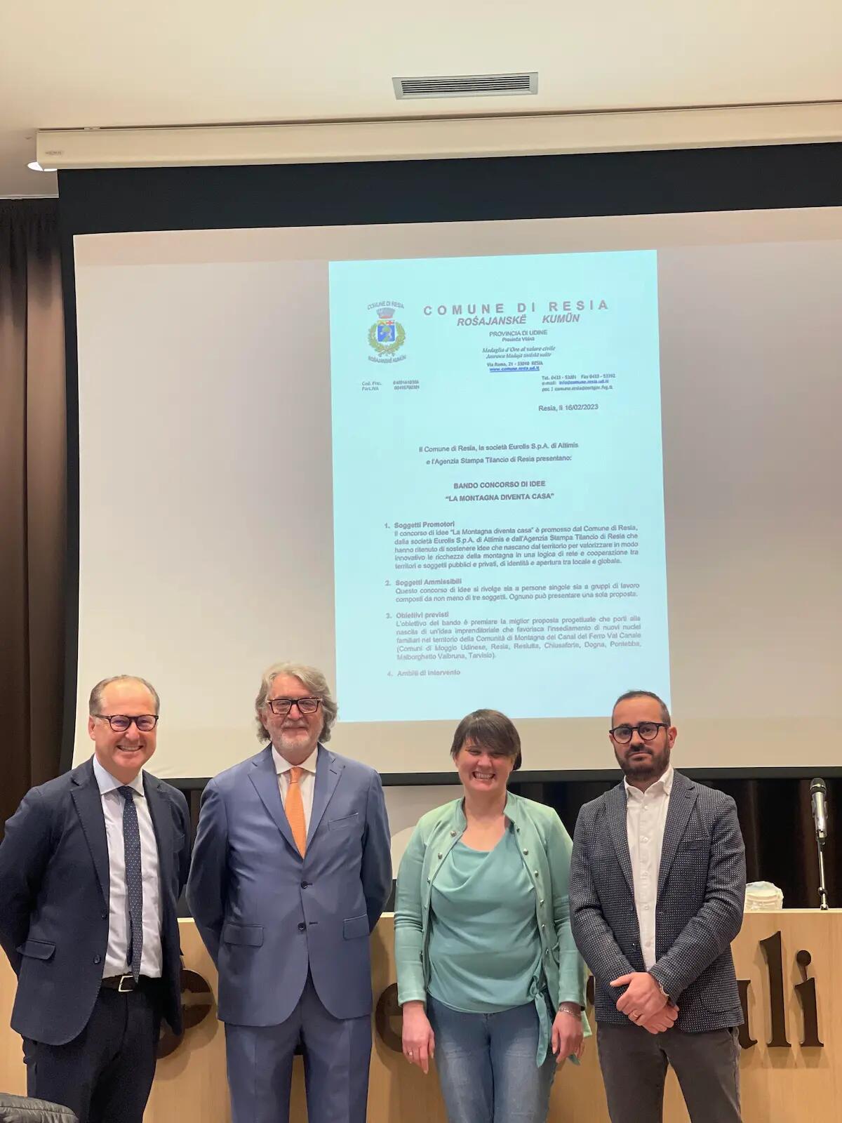 Presentato il concorso di idee "la montagna diventa casa" presso Credifriuli - 