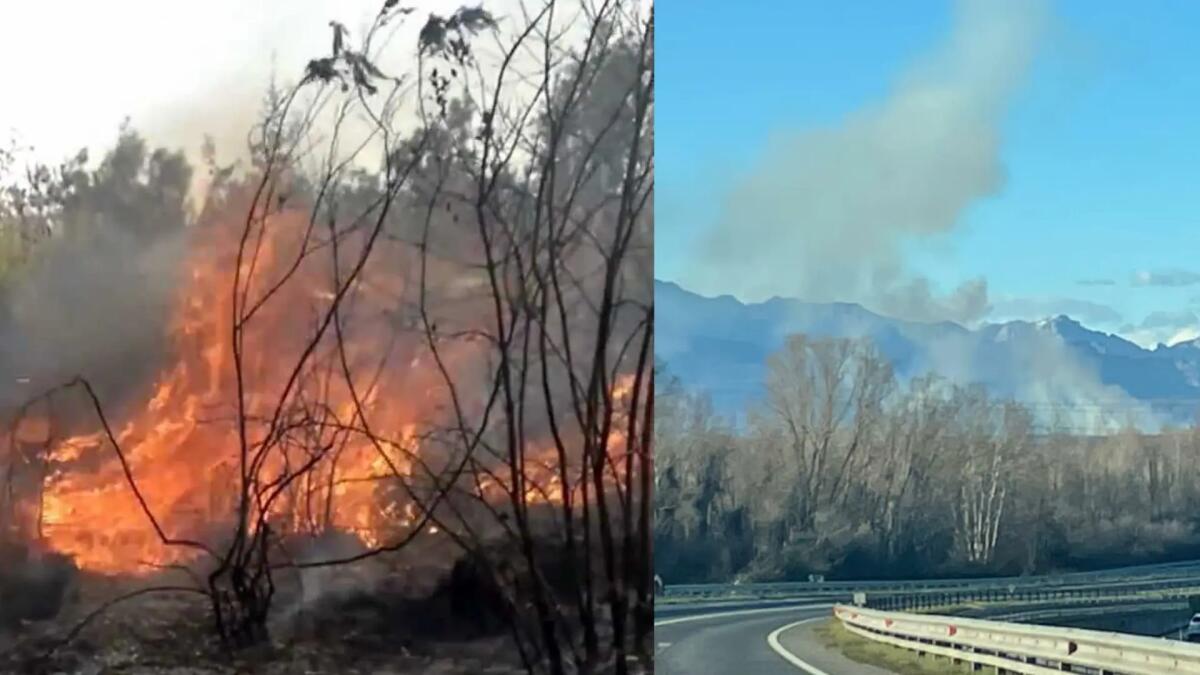 Vasto incendio boschivo a Dandolo di Maniago: colonna di fumo visibile da molto lontano - 
