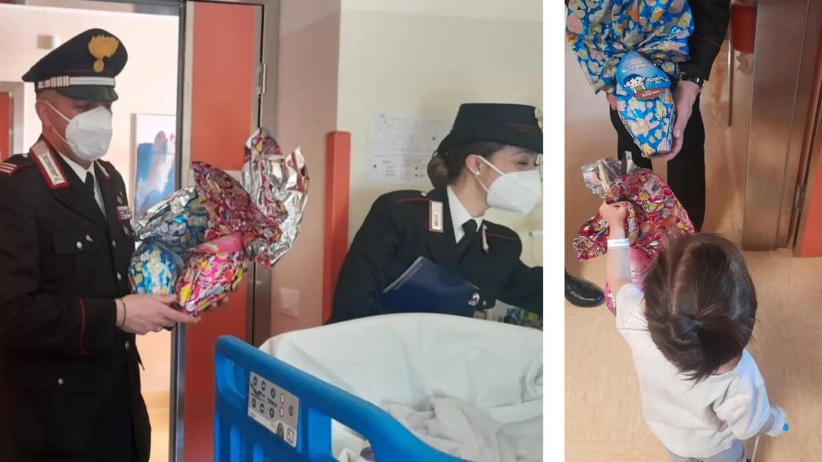 Uova pasquali ai bimbi del Burlo: il gesto dei Carabinieri che ha scaldato il cuore dei piccoli degenti - 