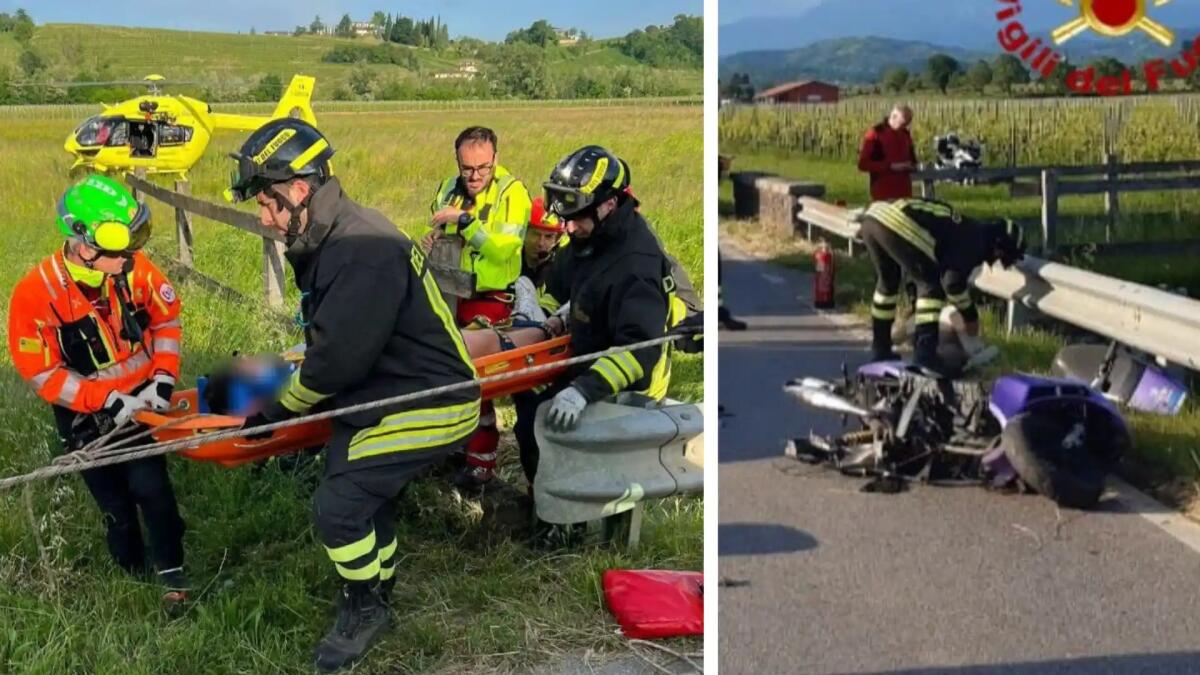 Spaventoso incidente sulla Sr356, scontro auto scooter: giovane sbalzato nel canale - 