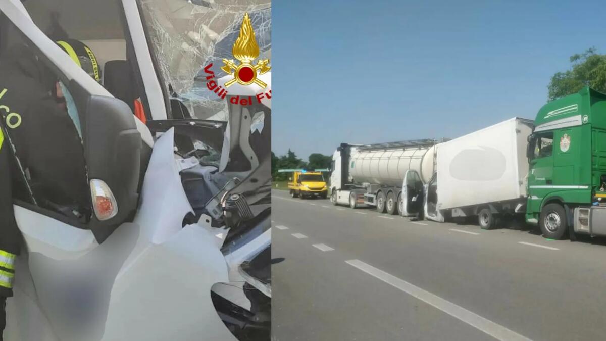 Tamponamento tra tre mezzi pesanti sulla Postumia: un ferito - 