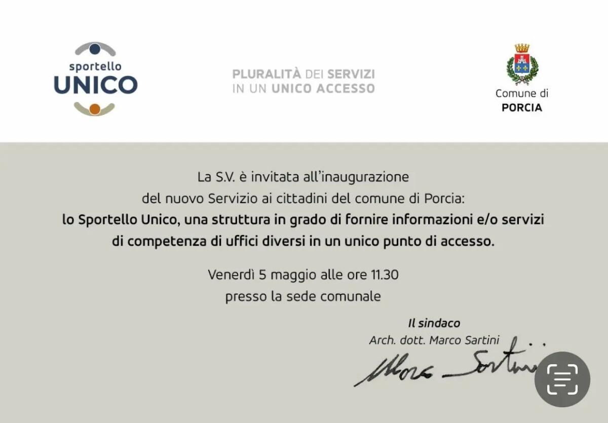 Inaugurazione Sportello Unico per il cittadino a Porcia - 