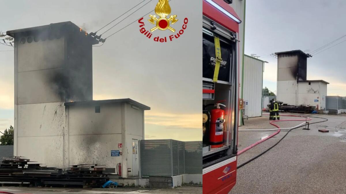 San Vito al Tagliamento, incendio in una cabina elettrica di alta tensione - 