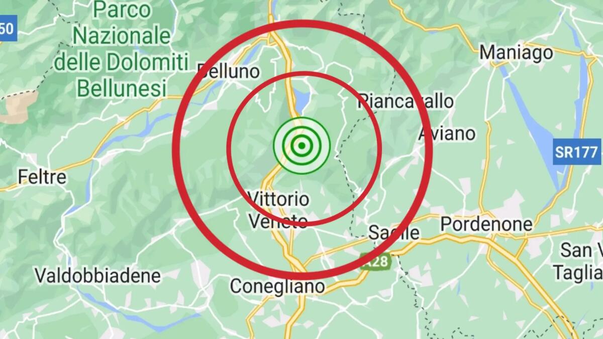 Scossa di terremoto in provincia di Treviso alle 07:21 - 