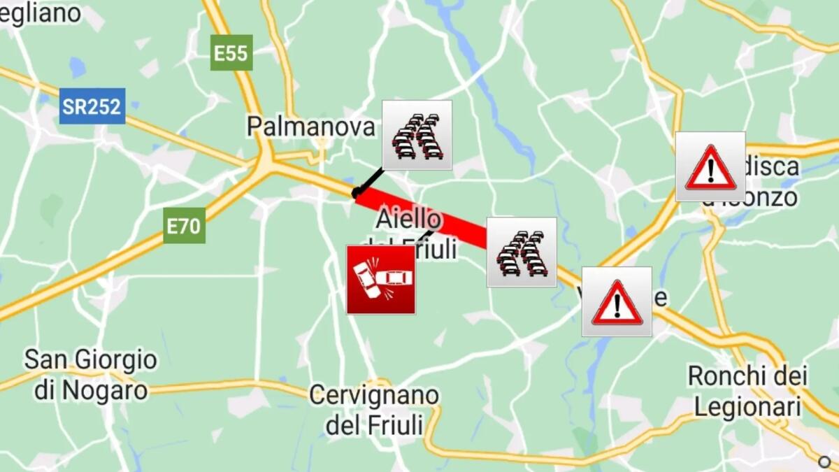 Incidente in A4 tra Villesse e Palmanova, scontro tra due mezzi pesanti e un furgone - 