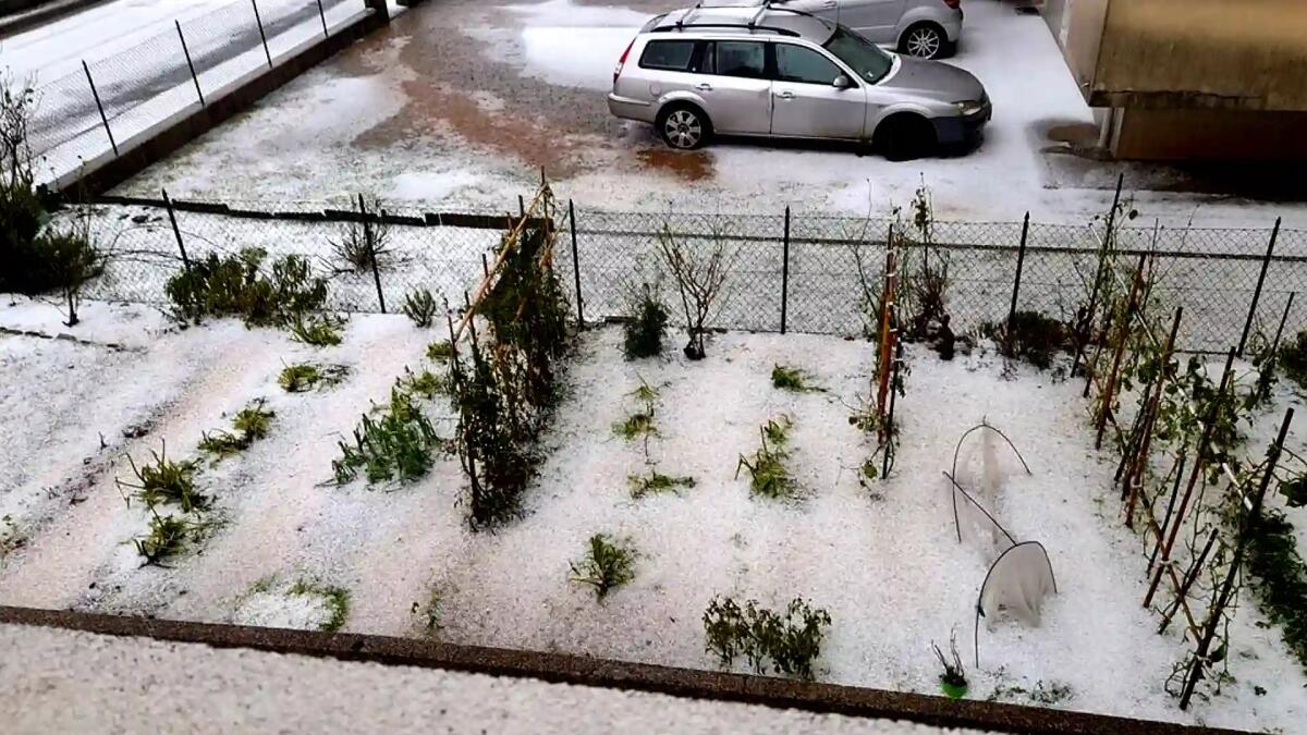 Maltempo, strade e cortili imbiancati dalla grandine tra Friuli e Veneto - 