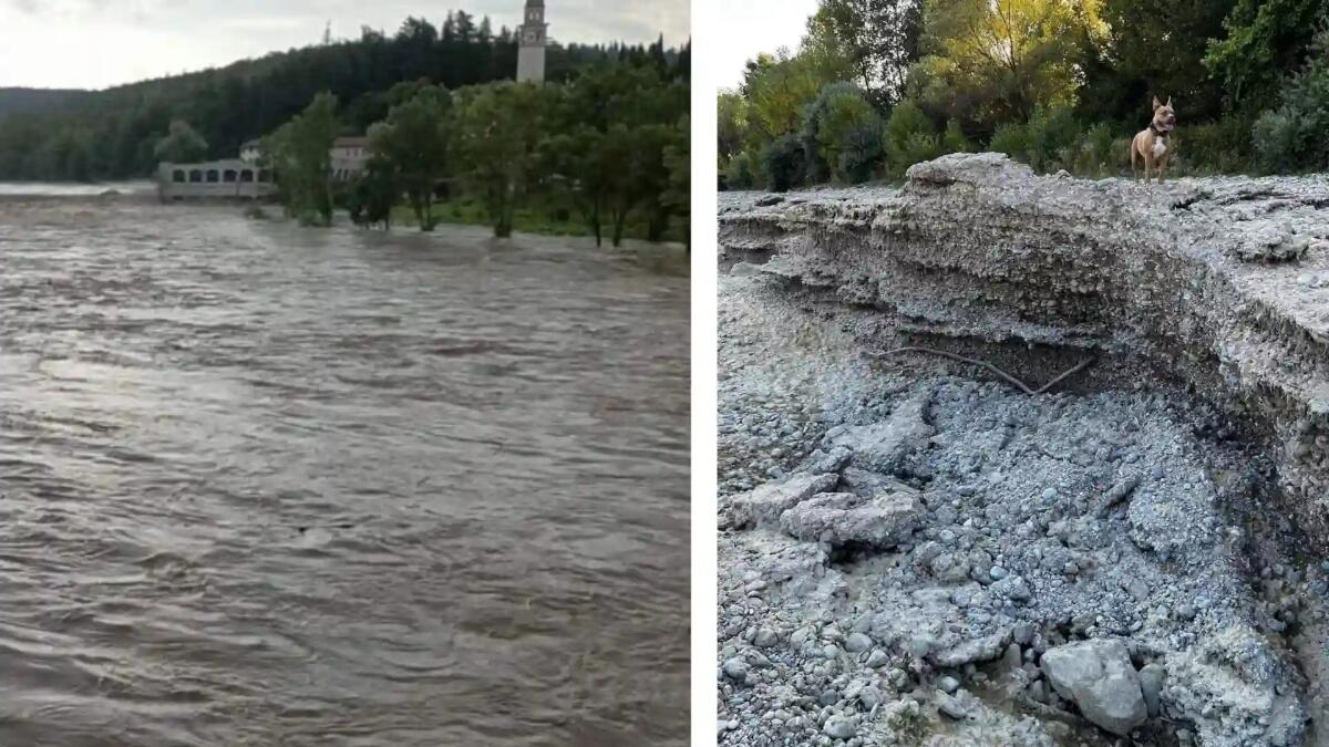 Fiume Isonzo, da siccità estrema a piena e montana fuori stagione -