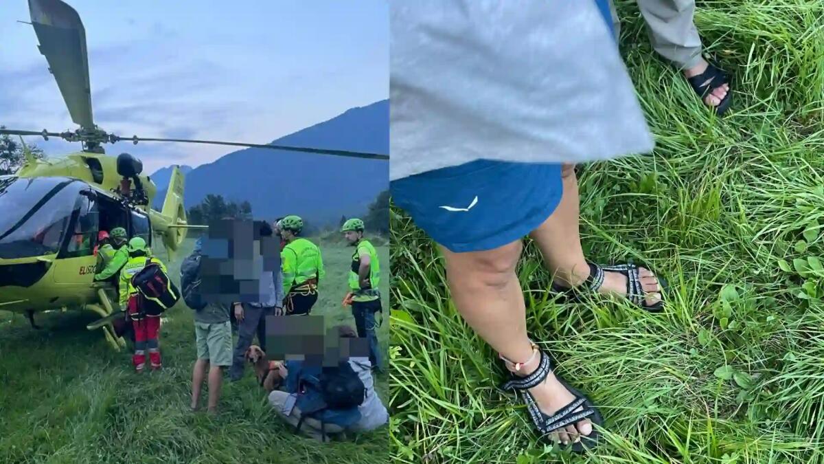 Bloccati a 2000 metri con i sandali: 4 giovani recuperati con l’elicottero - 