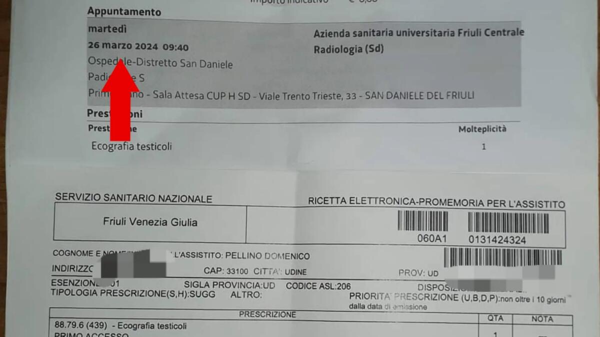 «Ecografia urgente ai testicoli, fissata a fine marzo 2024». Il caso di un disabile a Udine - 