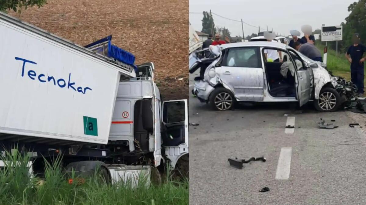 Scontro tra due mezzi pesanti e due auto: tre feriti - 