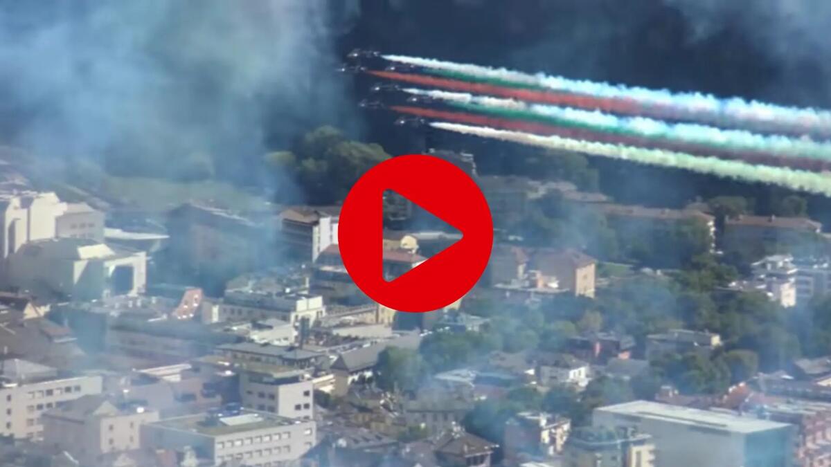 Il Video del sorvolo delle Frecce Tricolori oggi a Bolzano -