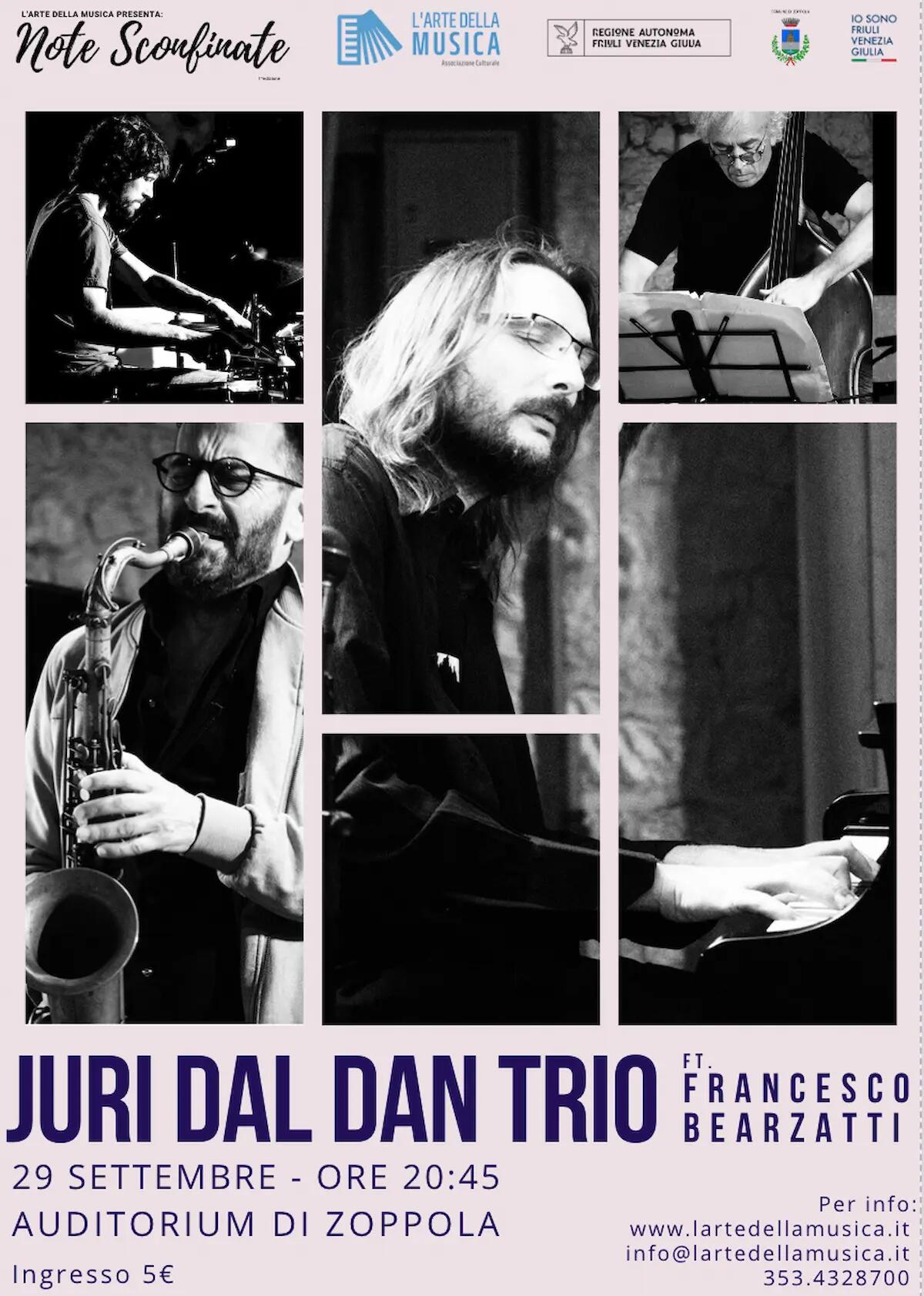 Zoppola, concerto jazz Juri Dal Dan trio insieme a Bearzatti per note sconfinate - 