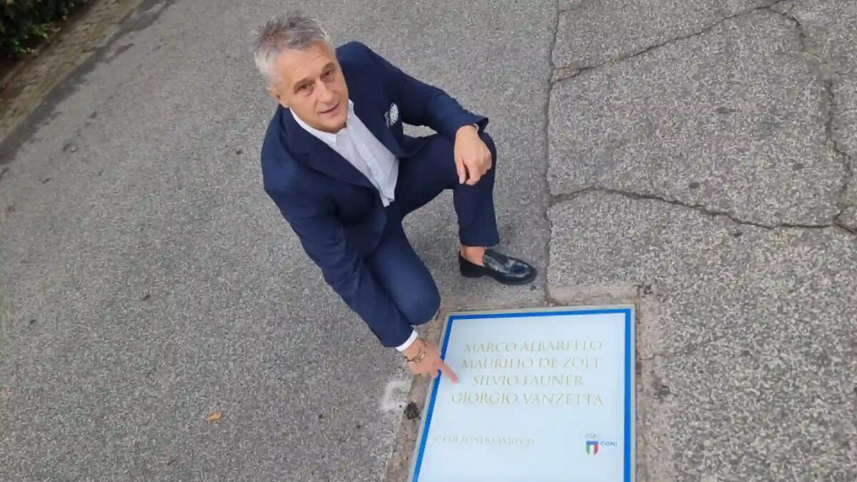 Il fondista friulano Silvio Fauner nella Walk of Fame del Foro Italico - 