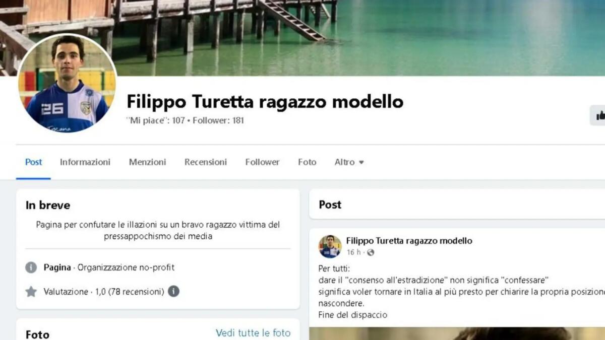 Sui social la pagina in difesa di Filippo Turetta: «Ragazzo modello» - 