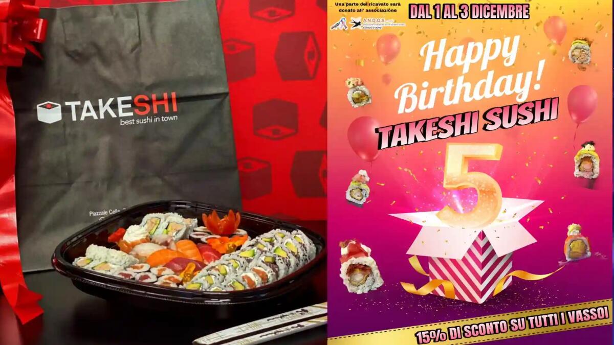 "Takeshi Sushi" celebra il 5° Anniversario supportando le donne in difficoltà: ecco l'iniziativa benefica - 