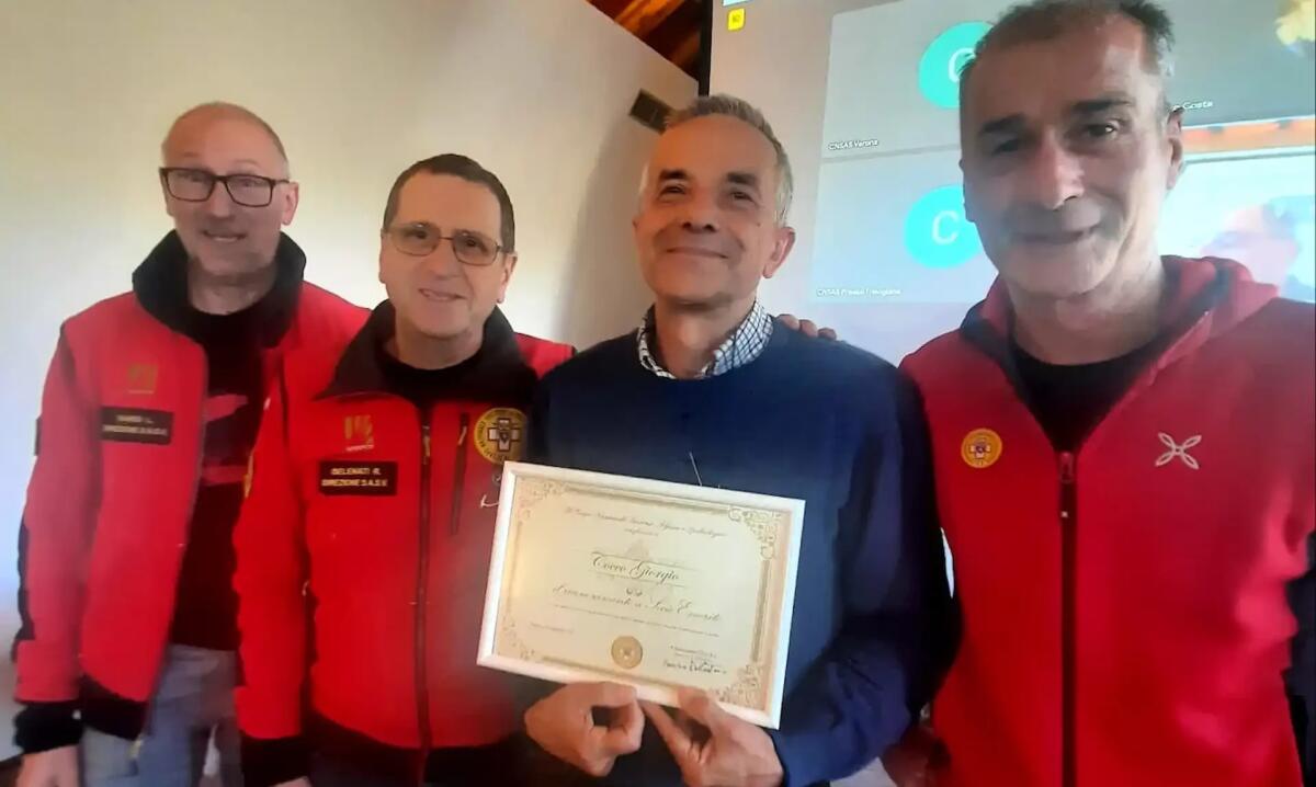 Soccorso alpino e speleologico Veneto, Giorgio Cocco è socio emerito - 