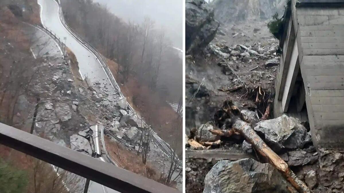 Frana al Passo Monte Croce Carnico, chiusa la Statale 52 bis - 