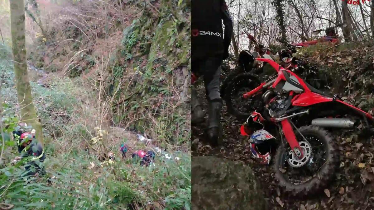 Cade con la moto da cross e precipita per 20 metri nel burrone: grave un giovane - 